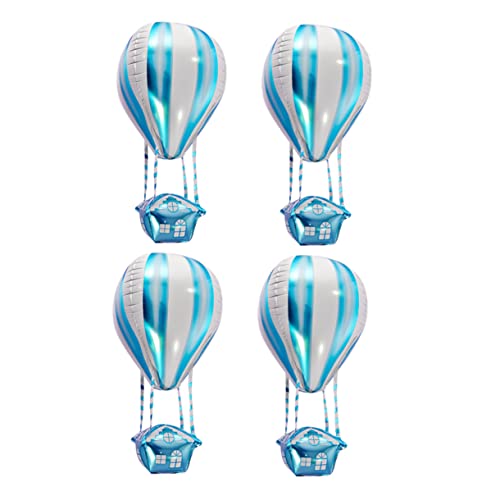 JOINPAYA 4 Stück Heißluftballon Dekoration Geburtstag Heißluftballon Aluminiumballon hochzeitslaken hochzeitsbingo weihnachten deko jungs Heißluft-Folienballon Aluminiumfolie Blue von JOINPAYA
