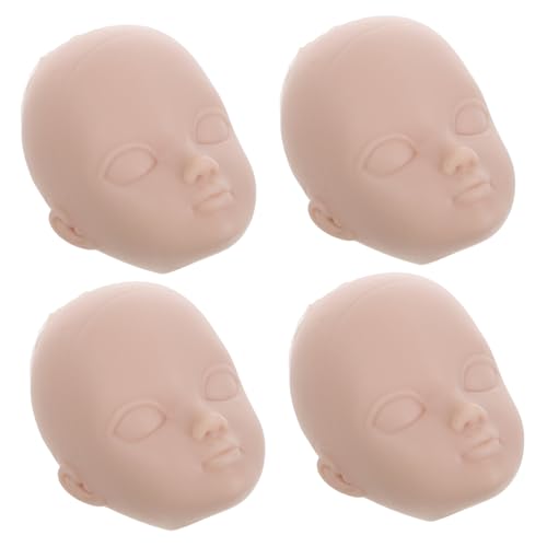 JOINPAYA 4 Stück Puppenkopf verkleiden schminkkopf Puppenaustausch Mannequinkopf Puppenkopf zum Üben von Schminktechniken Puppenhairstyling falscher Kopf Make-up-Übungsgesicht Plastik Beige von JOINPAYA