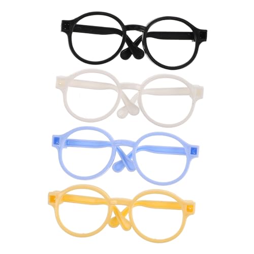 JOINPAYA 4 Stück Zubehör Puppenzubehör Mini Brillengestell Für Puppen Brillengestell Puppenanziehzubehör Reborn Puppenzubehör Puppenkostüm Brille Kunststoff von JOINPAYA