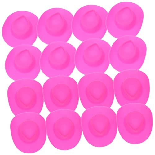 JOINPAYA 40 Stück Mini-Cowboyhut Minihüte zum Basteln Kleiner Cowboyhut Cowboyhüte Puppenhüte Cool Miniatur -Cowboyhut -Figuren Western-Party-Mini-Dekorationen Plastik Rosa von JOINPAYA