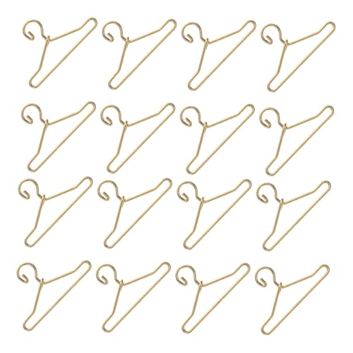 JOINPAYA 45 Stück Mini-Puppen-Puppen-kleiderbügel Filigrane Mini-kleiderbügel Puppenbügel Miniatur Puppenhaus-kleiderorganisator Mini Simulierte Kleiderbügel Kleidung Unser Legierung Golden von JOINPAYA