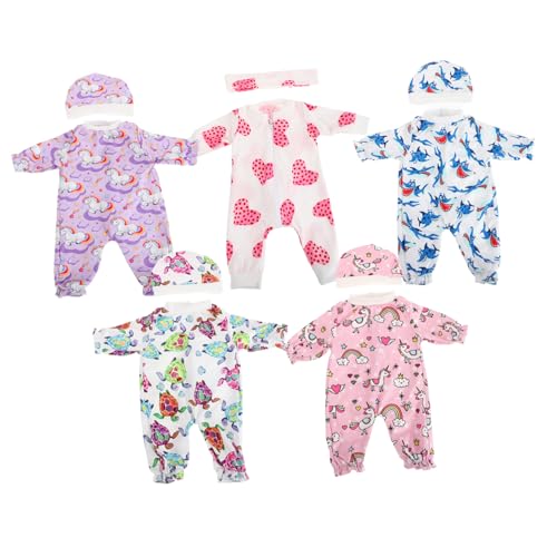 JOINPAYA 5 Sätze Puppenkleidung Puppenaccessoires Puppen-Outfit-Set Rollenspiel Puppen Babypuppe Kleidung Zubehör für Babypuppen Babypuppen-Outfit Babypuppensachen Stoff von JOINPAYA