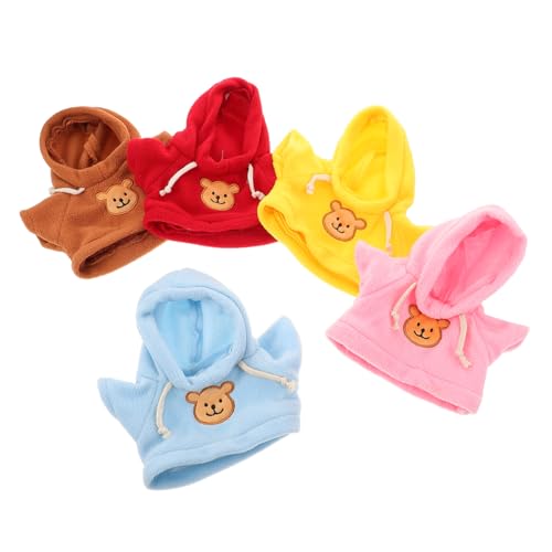 JOINPAYA 5 Stück Teddybär-Kleidung DIY-spielzeugkleidung Plüschpuppenkleidung Zubehör Tragen Puppenkleidung Tragen Plüschtierkleidung Puppen-Hoodie Ausgestopfte Bärenkleidung Stoff von JOINPAYA