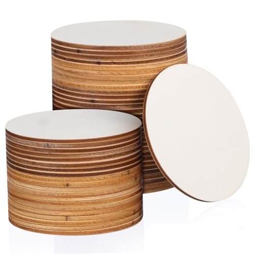 JOINPAYA 50 Stück Dekorative Holzspäne Dekoration Kreisförmig Leer Runden Liste Unvollendet Runde Scheiben Zum Basteln Kreise Party Klein Schnitzen Handwerk Holz Beige Pappel von JOINPAYA