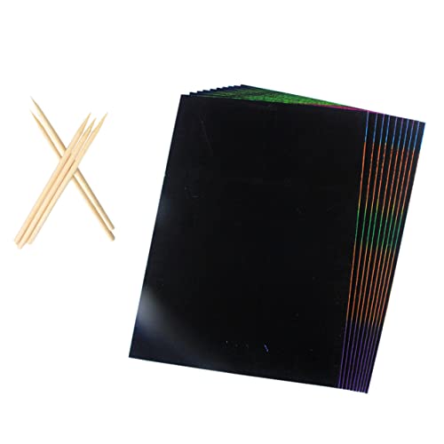 JOINPAYA 55 Stück Wachspapier abkratzen Papier zum Zeichnen Kratzmalerei schwarzes Papier Kratzpapierkunst Rubbelkarten selber machen Zeichenbrett kratzen Zeichenzubehör Kupferplatte Black von JOINPAYA