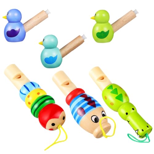 JOINPAYA 6 Stück Cartoon-vogelpfeife Pfeifen Für Anrufer Kinderpfeife Entzückende Pfeife Partypfeife Kindergebläse Cartoon-pfeife Pfeifen Spielpfiff Hölzern von JOINPAYA