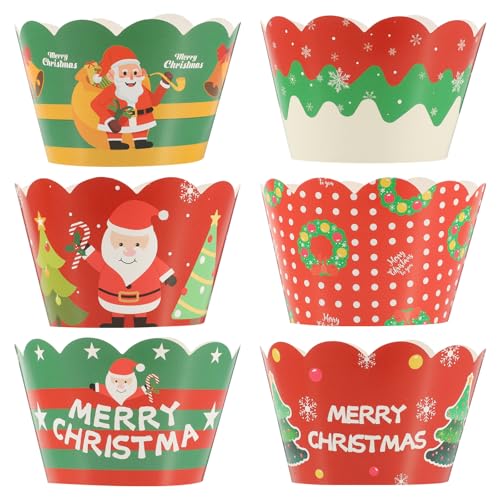 JOINPAYA 6 Stück Muffinförmchen Papier: Weihnachts Cupcake Förmchen Weihnachts-Party-Backförmchen-Dekorationen Für Weihnachtsfeiern Mini Muffinförmchen Papier zum Backen JOINPAYA 6 Stück Muffinförmchen Papier: Weihnachts Cupcake Förmchen Weihnachts-Party-Backförmchen-Dekorationen Für Weihnachtsfeiern Mini Muffinförmchen Papier zum Backen von JOINPAYA