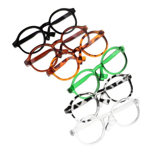 JOINPAYA 6 Stück Puppenbrille Zubehör Szene Miniatur Vorgeben Klein Gläser Dolly Dekorative Glasdekore Brille Zum Anziehen Der Puppe Lustige Brillendekore Puppe Mini-Brille Plastik von JOINPAYA