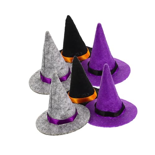 JOINPAYA 6 Stück Teiliges Mini Hexenhüte Flaschenaufsätze aus Filz in Schwarz und Halloween Weinflaschen Dekoration für Party Tischdeko Festliche und Originelle Requisiten von JOINPAYA