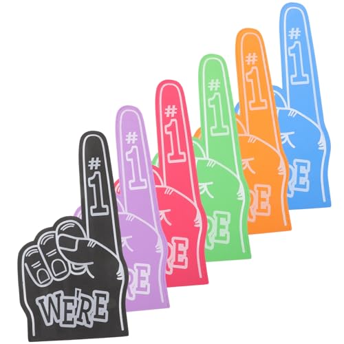 JOINPAYA 6 Stück Teiliges Schaumstoff finger Leuchtenden Farben Große Fan hand für Lustige Cheerleading party deko Einfach Tragbar Kreative Sport event requisiten für Team support von JOINPAYA