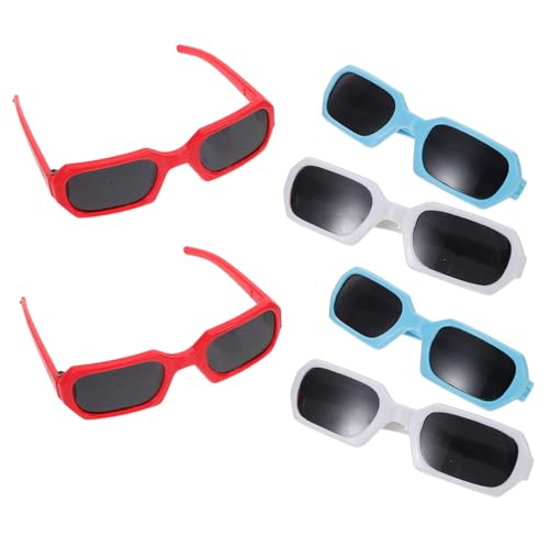 JOINPAYA 6 Stück Teiliges Set Puppen Sonnenbrillen aus Kunststoff Rechteckige Brillen in Rot Leichte und Robuste Puppenaccessoires für DIY Kostüme und Puppenhaus Dekoration von JOINPAYA
