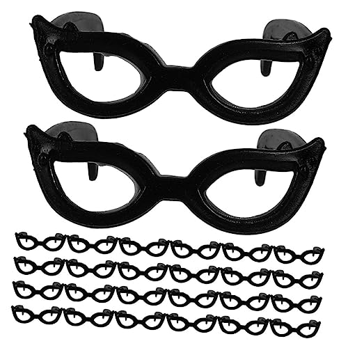 JOINPAYA 60 Stück Mini-Brille Miniatur Zubehör Lustige Brillendekore Puppe Kreative Puppensonnenbrille Puppenbrille Kleine Puppensonnenbrille Mädchen Puppe Brille Plastik Black von JOINPAYA