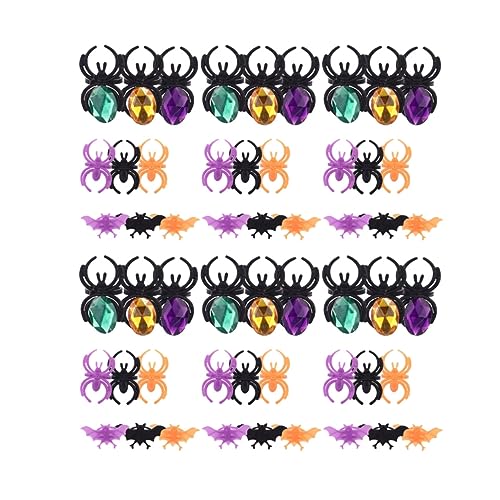 JOINPAYA 60 Stück bunter Ring halloween costume halloween kleidung Halloween -Spinnenringe Spinnennetz-Halloween-Dekoration Fingerschmuck für Halloween Spielzeugring Kind Plastik JOINPAYA 60 Stück bunter Ring halloween costume halloween kleidung Halloween -Spinnenringe Spinnennetz-Halloween-Dekoration Fingerschmuck für Halloween Spielzeugring Kind Plastik von JOINPAYA