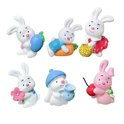 JOINPAYA 6Stücke Hasenfiguren Niedliche Harz Deko Für Ostern Kuchen Und Desktop Dekoration Figuren Für Party Robuste Und Langlebige Miniaturfiguren JOINPAYA 6Stücke Hasenfiguren Niedliche Harz Deko Für Ostern Kuchen Und Desktop Dekoration Figuren Für Party Robuste Und Langlebige Miniaturfiguren von JOINPAYA