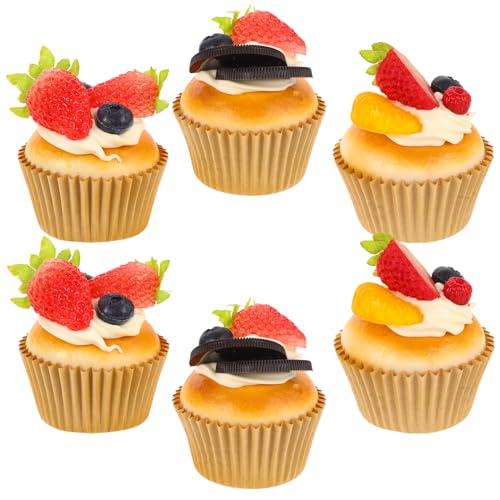 JOINPAYA 6st Simulation Kuchenmodell Gefälscht Gebacken Muffins Fälschung Künstlich Lebensechte Kuchen Kuchenmodelle Foto-Requisiten Filigrane Tortenmodelle Realistisches Essen Pu von JOINPAYA