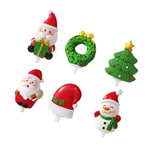 JOINPAYA 6st Tortenstecker Santa Figur Ornamente Kuchenstecker Weihnachtsbaum Mini von JOINPAYA