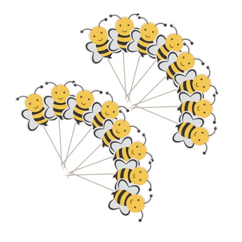 JOINPAYA 72 Stück Teiliges Bienen Cupcake Dekorationsset Niedliche Cartoon Honigbienen Cake Picks Stabile Geburtstagstortenstecker für Kindergeburtstag Babyparty und Party-desserts von JOINPAYA