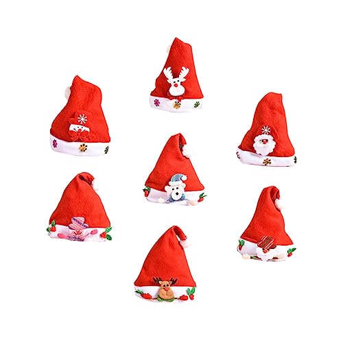 JOINPAYA 7St Weihnachtsmütze für Kinder festlicher Hut rote Weihnachtsmütze Kleider Hüte Tuch von JOINPAYA