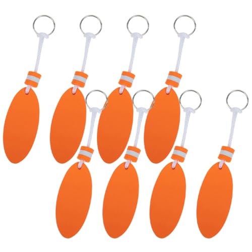 JOINPAYA 8 Stück Ring Schwimmender Schlüsselanhänger Für Bootsschlüssel Undurchlässige Platte Planke Wasserdicht Schlüsselkarabiner Schlüsselband Kleine Boje Kette Bootszubehör Orange Eva von JOINPAYA