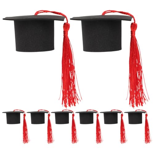 JOINPAYA 8 Stücke Graduation Cap Kuchen Topper Klasse Von 2024 Papier Dekorationen Rote Quaste für Kuchen JOINPAYA 8 Stücke Graduation Cap Kuchen Topper Klasse Von 2024 Papier Dekorationen Rote Quaste für Kuchen von JOINPAYA