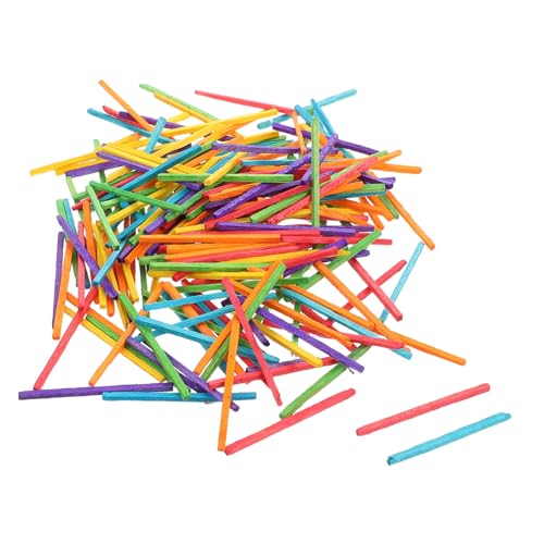JOINPAYA Bunte Holzstäbchen zum Basteln Farbenfrohe DIY Streichhölzer Kinderfreundlich Sicher Langlebig für Modellbau Kreativprojekte Kindergarten Bastelmaterial von JOINPAYA