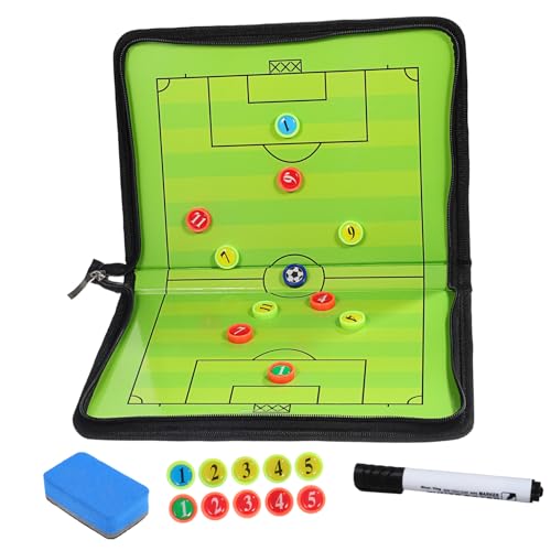 JOINPAYA Faltbares Magnetisches Fußballtaktikboard mit Marker und Radiergummi Tragbare Taktikmappe für Trainer für Spielplanung und Training von JOINPAYA