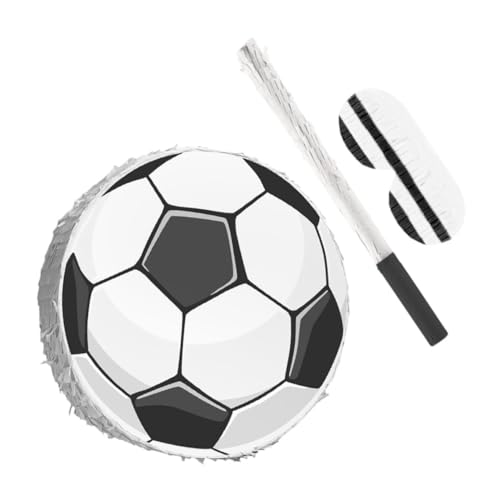 JOINPAYA Fußball Piñata mit und Augenbinde Stabile Pappe mit Buntem Krepppapier für Sport geburtstagsfeiern Partydeko und Lustige Spiele für Jungen und Mädchen von JOINPAYA