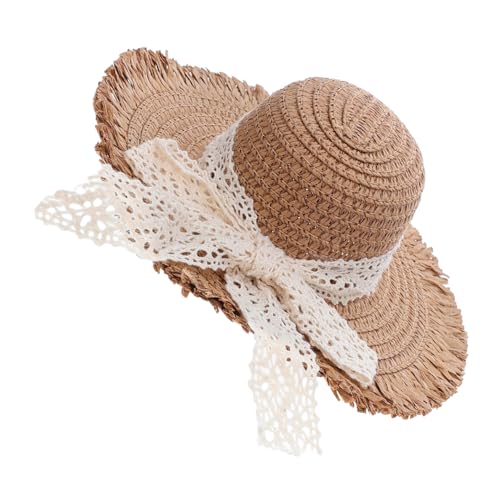 JOINPAYA Miniatur Strohhut mit Spitze Handgefertigte Kleine Puppenhut Dekoration Abnehmbar und Vielseitig für DIY Puppenbasteln Party deko und Vielseitige Puppenmodelle Geeignet von JOINPAYA