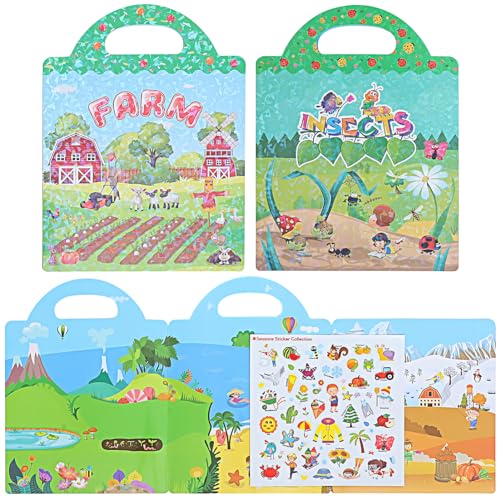 JOINPAYA Pädagogisches Kinder-stickerbuch 3 Sets Wiederverwendbare Sticker Abziehbilder Für Vorschulkinder Kleinkind-Spielzeug-Set von JOINPAYA