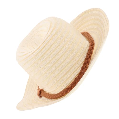 JOINPAYA Puppenkleid Strohhut Puppenmütze Selber Machen Miniatur-puppenhüte Gewebte Mützen Mini-Hut Minihüte Zum Basteln Weben Handwerk Hutverzierung Miniatur Winzige Hüte Khaki von JOINPAYA