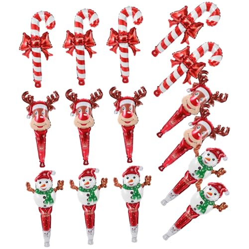 JOINPAYA Teiliges Weihnachtsballon mit Santa Schneemann und Rentier Handliche Party Deko Leuchtenden Farben Tischdekoration für Festliche Weihnachtsfeiern und Familienzusammenkünfte von JOINPAYA