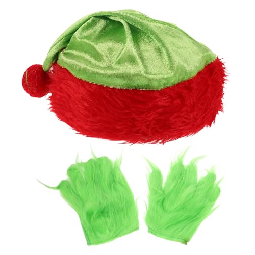 JOINPAYA Weihnachtsmannmütze Und Handschuhe Set: Grüne Weihnachtsmütze Und Pelzige Handschuhe, Monsterkostüm-zubehör für Kinder, Cosplay-requisiten JOINPAYA Weihnachtsmannmütze Und Handschuhe Set: Grüne Weihnachtsmütze Und Pelzige Handschuhe, Monsterkostüm-zubehör für Kinder, Cosplay-requisiten von JOINPAYA