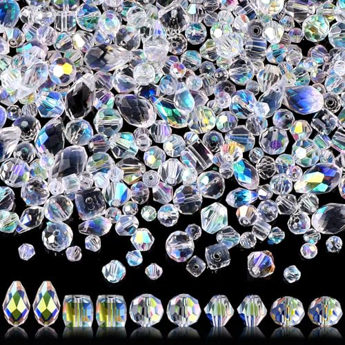 JOISHOP 1270 Stück Kristall Facettierte Perlen, 5 Stile Durchsichtig Facettierte Glasperlen Zum Auffädeln für Basteln Schmuckherstellung DIY Halsketten,Armbänder, Ohrringe JOISHOP 1270 Stück Kristall Facettierte Perlen, 5 Stile Durchsichtig Facettierte Glasperlen Zum Auffädeln für Basteln Schmuckherstellung DIY Halsketten,Armbänder, Ohrringe von JOISHOP