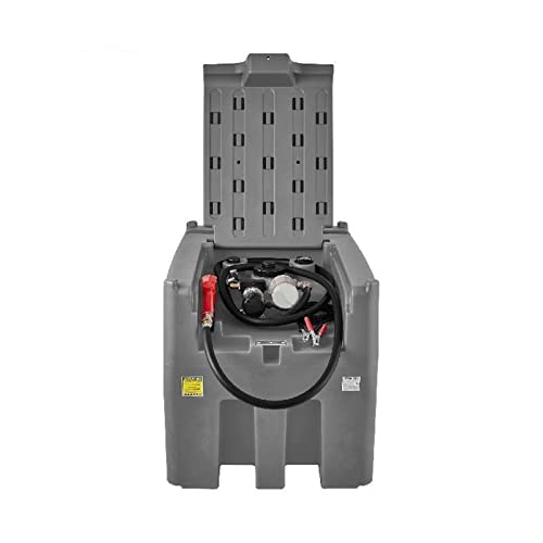116/58 Gallom tragbarer Dieseltank, 10 GPM Durchflussrate, Dieselkraftstofftank mit 12 V elektrischer Transferpumpe und 13,1 Fuß Gummischlauch(58 Gallom-Red) von JOJIDE