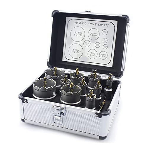 16-53 mm Lochöffner-Bohrer-Sets Lochsäge Hartmetall-Schneiderbohrer 10-teiliges Set for Stahl/Metallplatte/Eisenplatte/Aluminiumlegierung, Mechanische Werkzeuge 16-53 mm Lochöffner-Bohrer-Sets Lochsäge Hartmetall-Schneiderbohrer 10-teiliges Set for Stahl/Metallplatte/Eisenplatte/Aluminiumlegierung, Mechanische Werkzeuge von JOJIDE