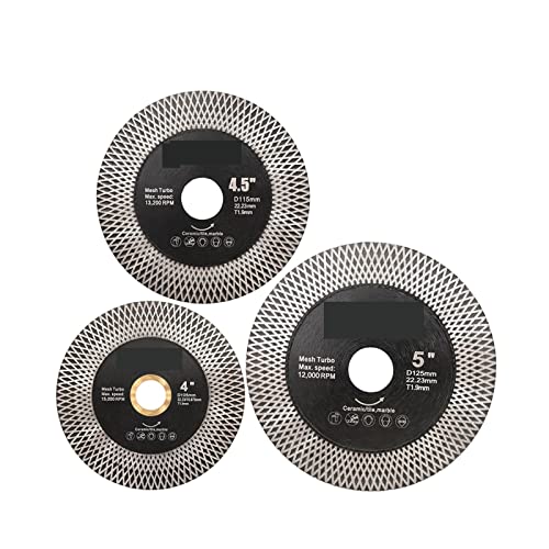 Diamanttrennscheibe, 1 x Diamant-Diamant-Schneid- und Schleifscheibe, doppelseitig, 105/115/125 mm, superdünn, Feinsteinzeug, Stein, X Mesh Turbo,DIY-Werkzeuge(1pc 125mm) von JOJIDE