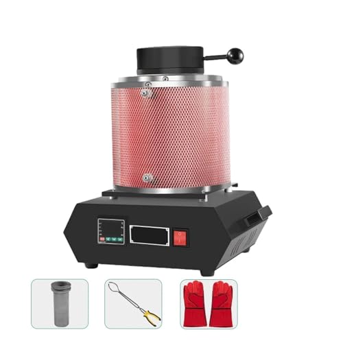 JOJIDE Elektrische Schmelzofenmaschine, Hochtemperaturschmelzen von Gold, Silber, Kupfer, Aluminium, Schmelzofen, Schmuckherstellungswerkzeug, Schmuckpoliermaschine(2KG red) von JOJIDE