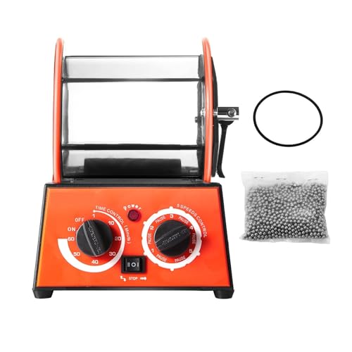 JOJIDE Rotary Tumbler 3 kg 5 kg Oberflächenpolierer, Schmucktrommel-Poliermaschine Edelstein DIY Mini-Tumbler Finishing-Tools, Schmuckpoliermaschine(5Kg Capacity) von JOJIDE