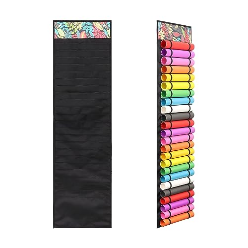 JOJOCY Vinyl-Organizer-Halter, 24 Löcher und 23 Taschen, Vinyl-Aufbewahrung, Organizer, Wandhalterung, über der Tür, Bastelvinylrollenhalter für Vinylbögen, Wärmetransferpapier von JOJOCY