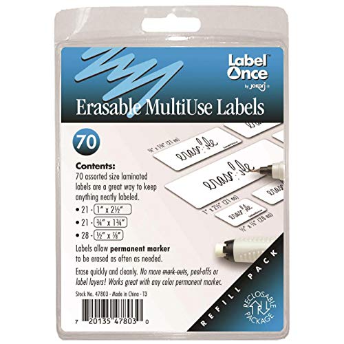 JOKARI Label Once Erasable Mehrzweck-Etiketten, Nachfüllpackung, 70 Stück JOKARI Label Once Erasable Mehrzweck-Etiketten, Nachfüllpackung, 70 Stück von JOKARI