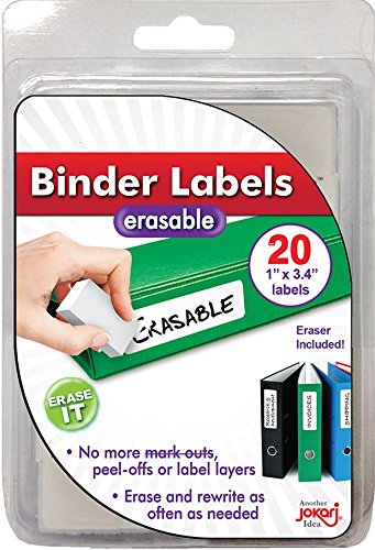 Jokari Label Once radierbare Binder-Etiketten, Nachfüllpackung, 20 Stück Jokari Label Once radierbare Binder-Etiketten, Nachfüllpackung, 20 Stück von JOKARI