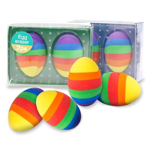 4 Stück Radiergummi Osterei, Radiergummi Ostern, Radiergummi Kinder Mitgebsel, Radierer Deko Bunt, Radiergummi Geschenk Kinder für Ostern Geschenk Kinder Geburtstag Party Mitgebsel von JOKILY