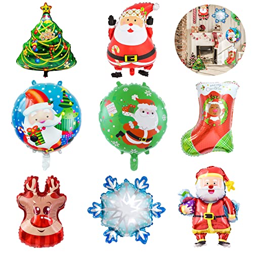 8 Stück Weihnachten Folienballon, Weihnachtsballons, Weihnachten Luftballons für Weihnachtsparty Deko, Weihnachtsmann, Rentier, S chneemann, Weihnachtsbaum, Ballondekoration für Weihnachtsfeierzubeh 8 Stück Weihnachten Folienballon, Weihnachtsballons, Weihnachten Luftballons für Weihnachtsparty Deko, Weihnachtsmann, Rentier, S chneemann, Weihnachtsbaum, Ballondekoration für Weihnachtsfeierzubeh von JOKILY