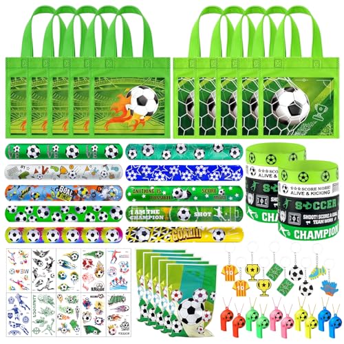 JOKILY 70 Stück Fußball Party Mitgebsel Kinder, Fussball Mitgebsel Kindergeburtstag, Schlüsselanhänger, Armband Trillerpfeife, Fußball Tattoos, Süßigkeitentüte, Fussball Geschenke für Junge Mädchen JOKILY 70 Stück Fußball Party Mitgebsel Kinder, Fussball Mitgebsel Kindergeburtstag, Schlüsselanhänger, Armband Trillerpfeife, Fußball Tattoos, Süßigkeitentüte, Fussball Geschenke für Junge Mädchen von JOKILY