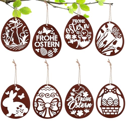 Ostern Basteln Holz, 8 Stück Ostereier Holzanhänger, Holzanhänger Osteranhänger Eier, Dekoaufhänger Ostern, Osterschmuck aus Holz zum Aufhängen Bemalen Holz Anhänger für Kinder Ostern Party Deko(C) Ostern Basteln Holz, 8 Stück Ostereier Holzanhänger, Holzanhänger Osteranhänger Eier, Dekoaufhänger Ostern, Osterschmuck aus Holz zum Aufhängen Bemalen Holz Anhänger für Kinder Ostern Party Deko(C) von JOKILY