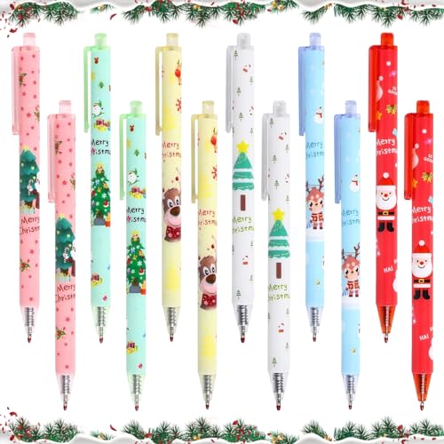 Weihnachten Kugelschreiber, 12 Stück Einziehbare Kugelschreiber, Weihnachtskugelschreiber, Gelschreiber Weihnachten, Nette Rollerball Kugelschreiber für Weihnachten Party Geschenk Büro Schulbedarf Weihnachten Kugelschreiber, 12 Stück Einziehbare Kugelschreiber, Weihnachtskugelschreiber, Gelschreiber Weihnachten, Nette Rollerball Kugelschreiber für Weihnachten Party Geschenk Büro Schulbedarf von JOKILY