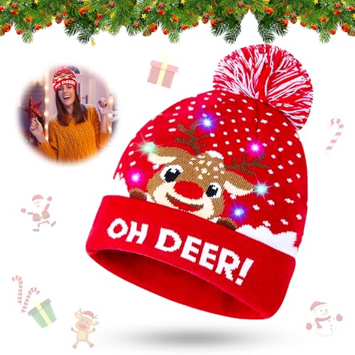 Weihnachtsmütze Kinder, LED Weihnachtsmütze, Mütze mit LED Licht Kinder, Weihnachtsmann Mütze, Einheitsgröße für Kinder und Erwachsene, Weihnachtsmann Nikolausmützen, Festlicher Glanz für Weihnachten Weihnachtsmütze Kinder, LED Weihnachtsmütze, Mütze mit LED Licht Kinder, Weihnachtsmann Mütze, Einheitsgröße für Kinder und Erwachsene, Weihnachtsmann Nikolausmützen, Festlicher Glanz für Weihnachten von JOKILY