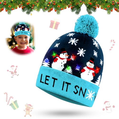 Weihnachtsmütze Kinder,LED Weihnachtsmütze,Mütze mit LED Licht Kinder, Weihnachtsmann Mütze, Einheitsgröße für Kinder und Erwachsene,Weihnachtsmann Nikolausmützen,Festlicher Glanz für Weihnachten Weihnachtsmütze Kinder,LED Weihnachtsmütze,Mütze mit LED Licht Kinder, Weihnachtsmann Mütze, Einheitsgröße für Kinder und Erwachsene,Weihnachtsmann Nikolausmützen,Festlicher Glanz für Weihnachten von JOKILY
