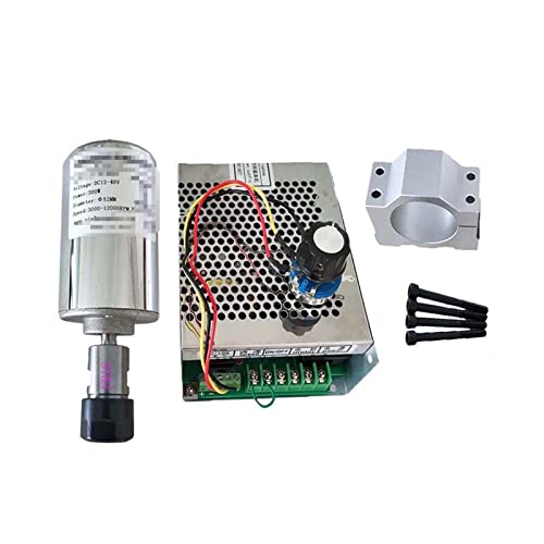 200W Gravur machinespindle Motorluftkühlung CNC 0,2 kW Spindel-Gleichstrommotor CNC Graviermaschine ER11 3,175 mm Spannzangen ER16-8MM(Package5) von JOLIANE