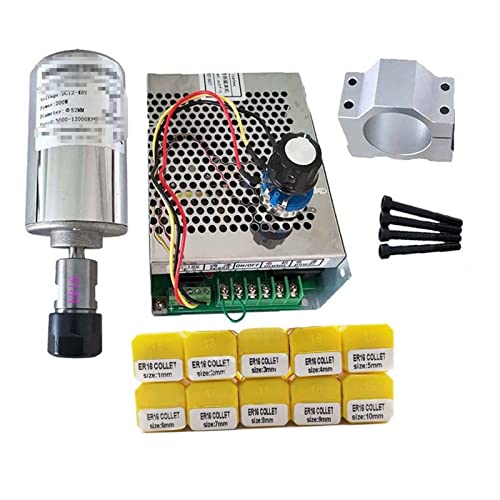 200W Gravur machinespindle Motorluftkühlung CNC 0,2 kW Spindel-Gleichstrommotor CNC Graviermaschine ER11 3,175 mm Spannzangen ER16-8MM(Package6) von JOLIANE